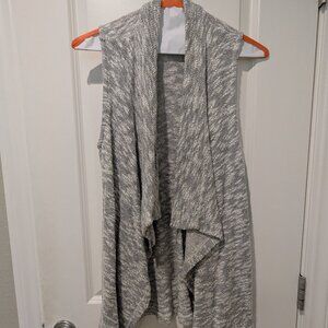 Splendid Chalet Mixed Media Sleeveless Cardigan - Heather Gray